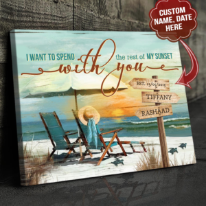 I Want To Spend The Rest Of My Sunset With You Happy Valentines Day Couple Love Customized Poster Canvas or Wall Art Poster Canvas CH Valentine Gift For Him