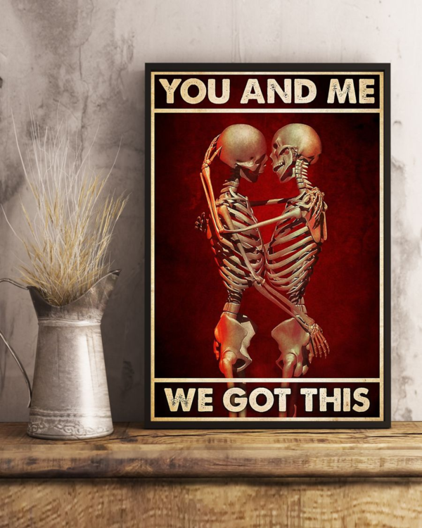 Skeleton Couple Poster Canvas You And Me We Got This Husband Wife Vintage Wall Art Gifts