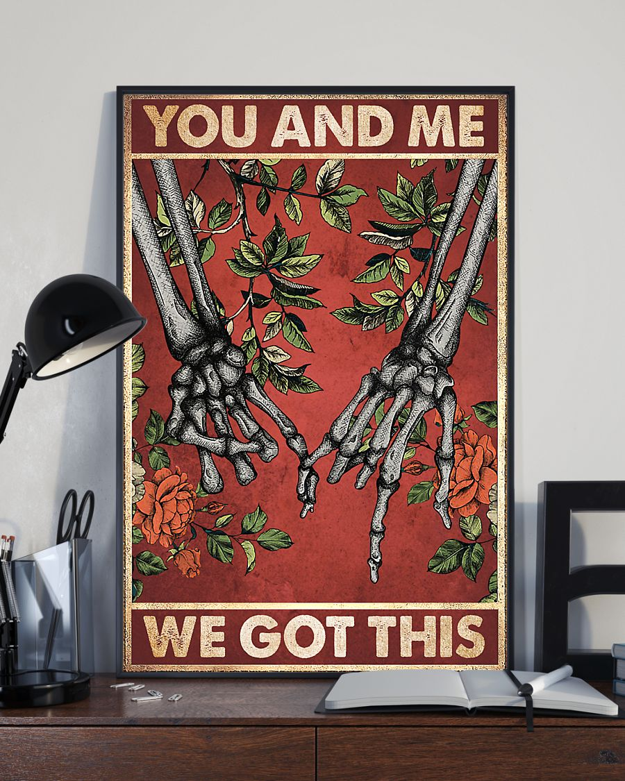 Skeleton Couple Poster Canvas You And Me We Got This Vintage Wall Art Gifts