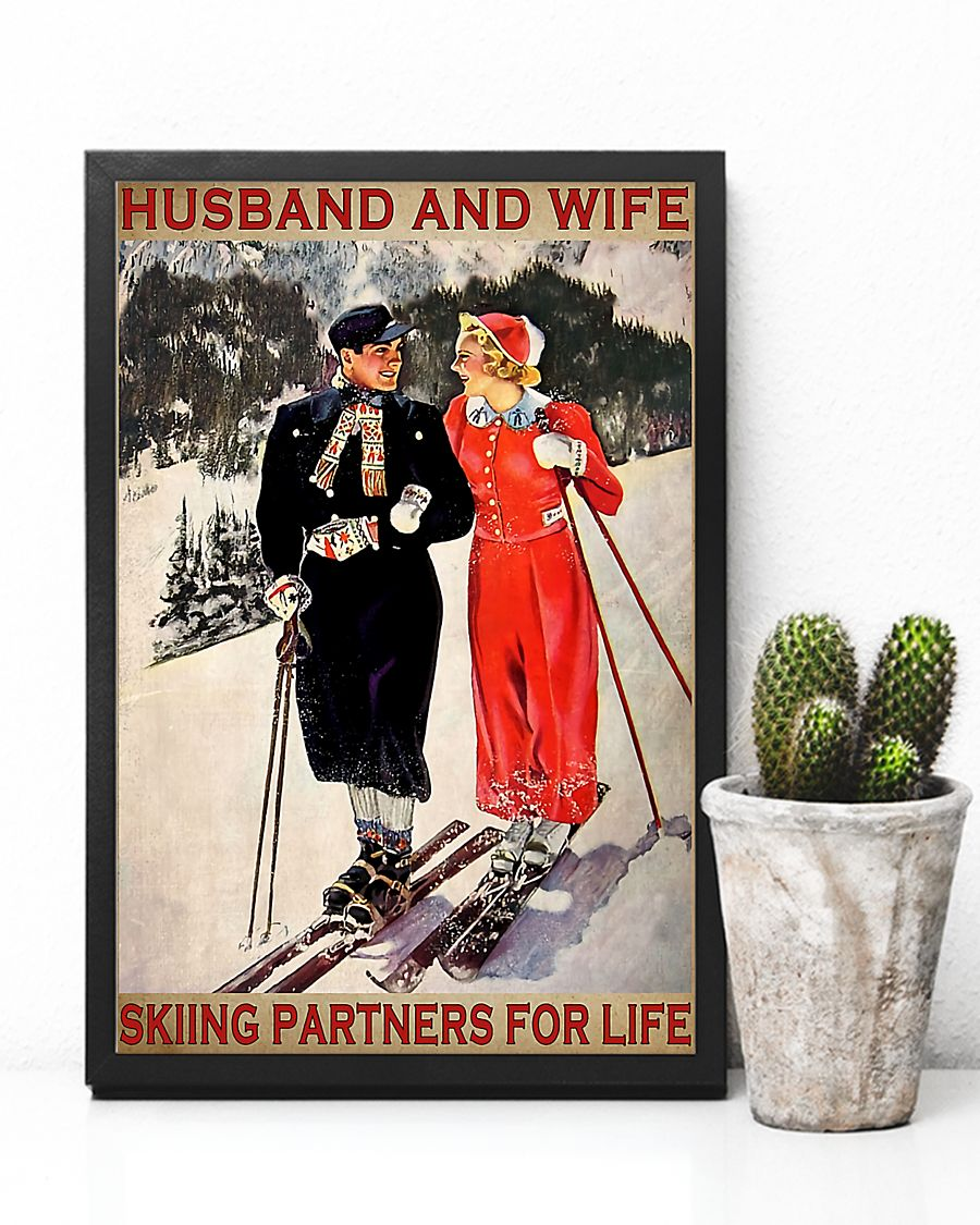 Letter to My Son From Skiing Husband And Wife Skiing Partners For Life Poster Canvas Vintage Wall Art Gifts