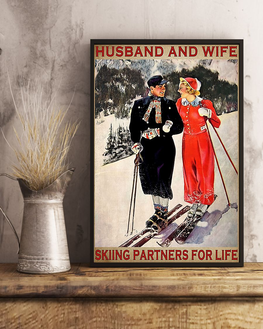 Letter to My Son From Skiing Husband And Wife Skiing Partners For Life Poster Canvas Vintage Wall Art Gifts
