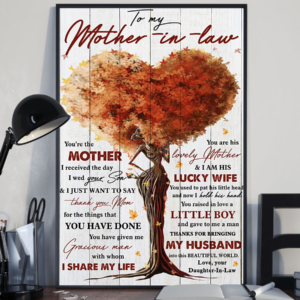 Personalized Gift To My Mother-in-law Poster Canvas Thanks For Bringing My Husband Into This World Wall Art