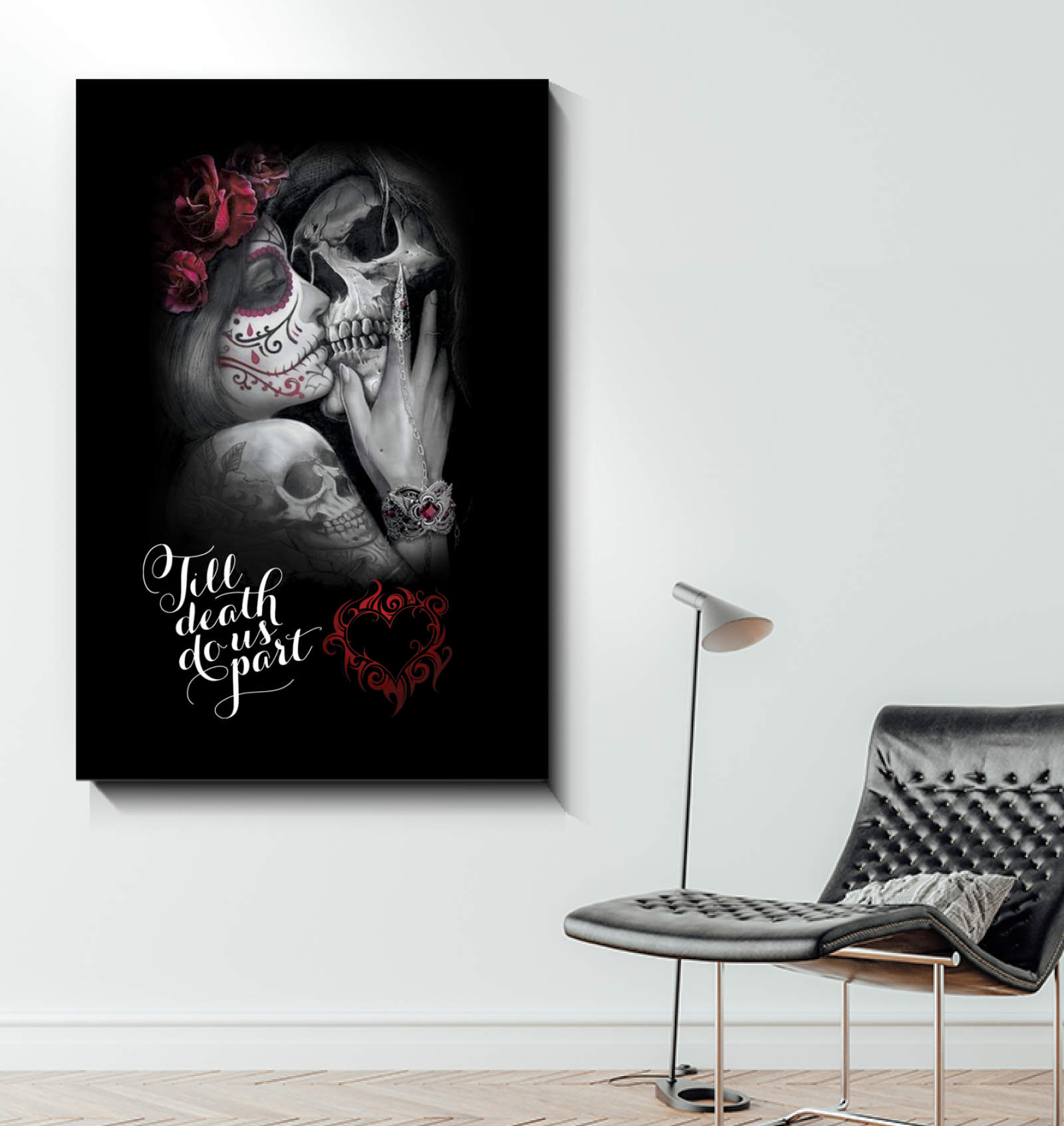 Skull couple Poster Canvas