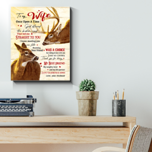 Poster Canvas Deer To my wife Once Upon A Time Valentine Gift For Her Valentine Couple Gift Ideas For Men For Valentine's Day
