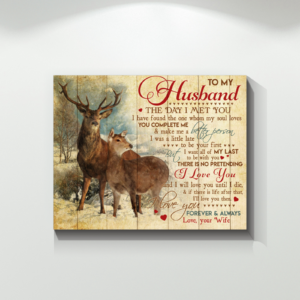 Deer Poster Canvas To My Husband I Love You Forever And Always