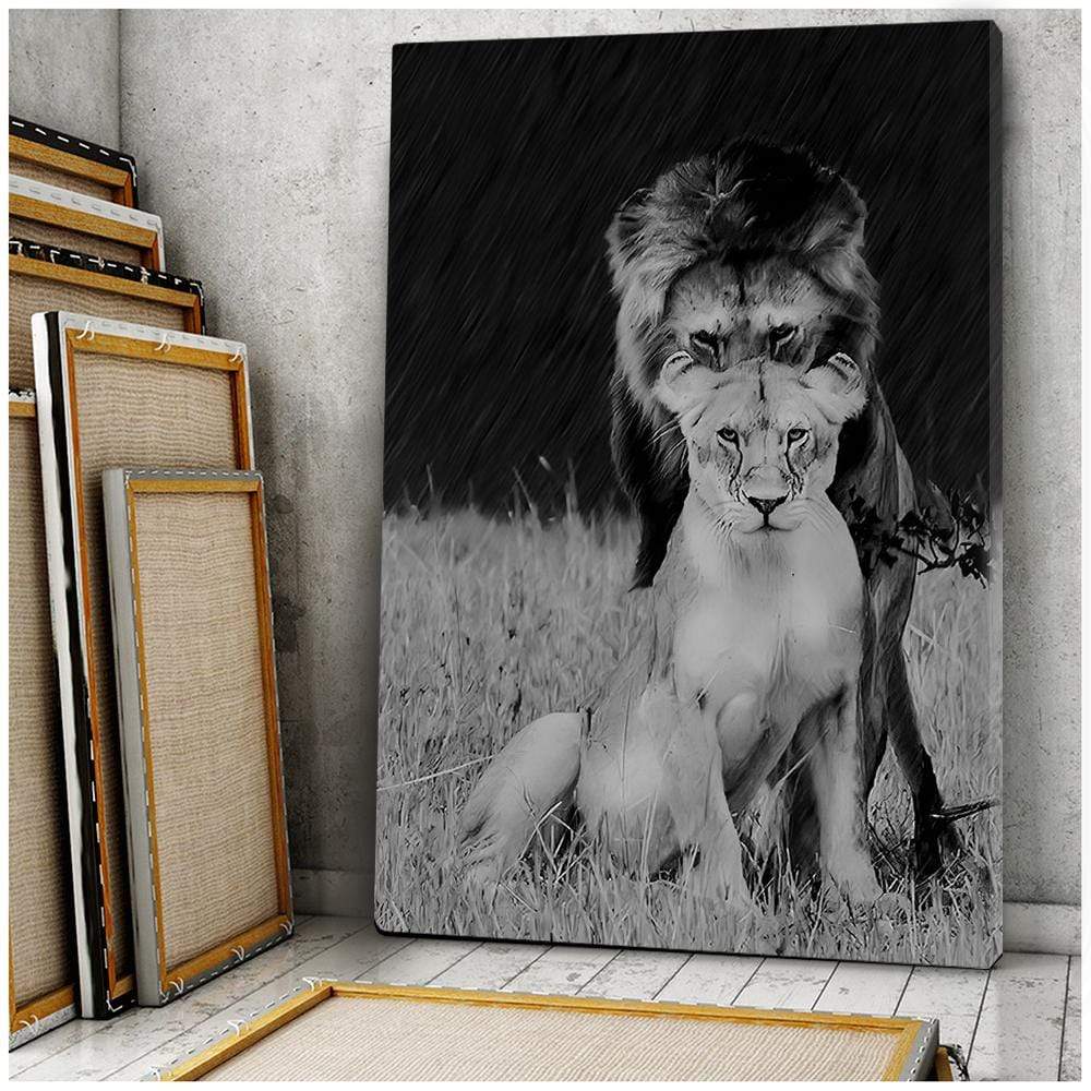 Lion Love Couple Canvas Prints #2109V