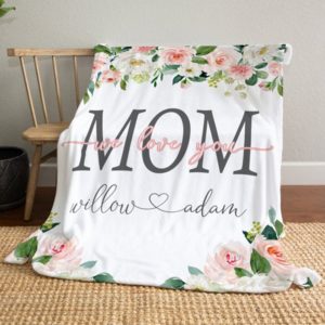 Personalized Mom We Love You Blanket  Mom