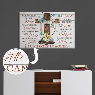 I can only imagine Jesus Cross Canvas Print Wall Art #2411L