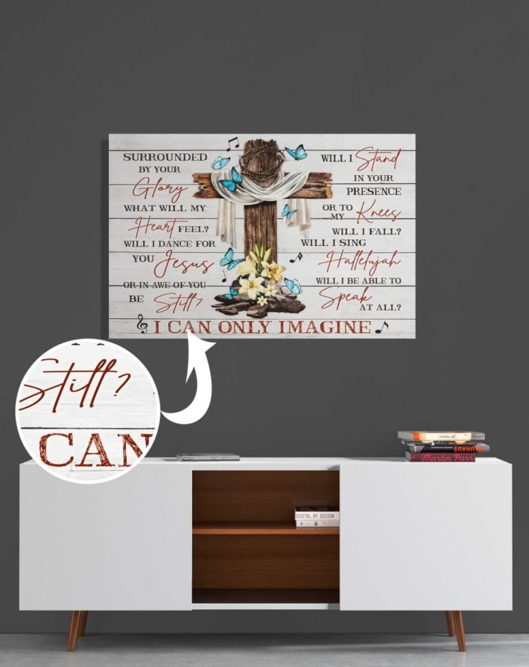 I can only imagine Jesus Cross Canvas Print Wall Art #2411L