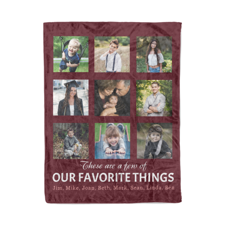 My Favorite Things personalized family photos -  Fleece Blanket,  you,  her,  him,  family