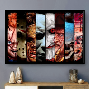 Halloween All Horror Faces Poster Canvas CC - Art Hoodie