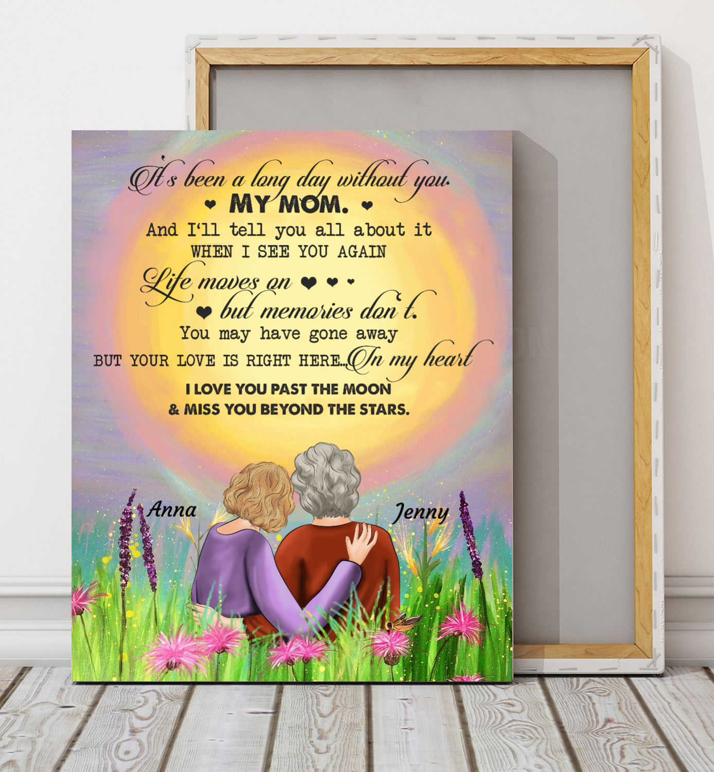 Mom It's Been A Long Day Without You - Mother's day personalized gifts ideas for mom presents for special woman memorial custom gift canvas
