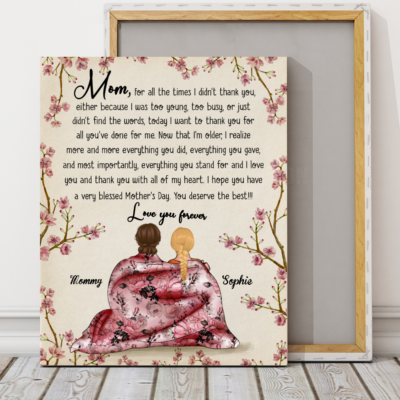 Custom personalized canvas prints wall art Mother's day gifts idea, Christmas, birthday presents for mom from daughter - Thank You, My Great Mom