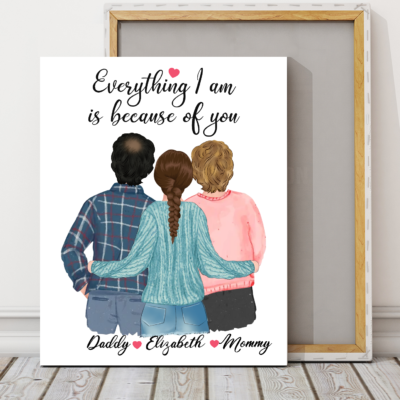 Custom personalized family canvas prints wall art Mother's day Father's day gifts idea, Christmas, birthday presents for mom dad from daughter - Love My Family