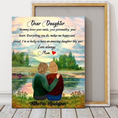 Custom personalized canvas prints wall art Mother's day gifts idea, Christmas, birthday presents for mom from daughter - An Amazing Daughter