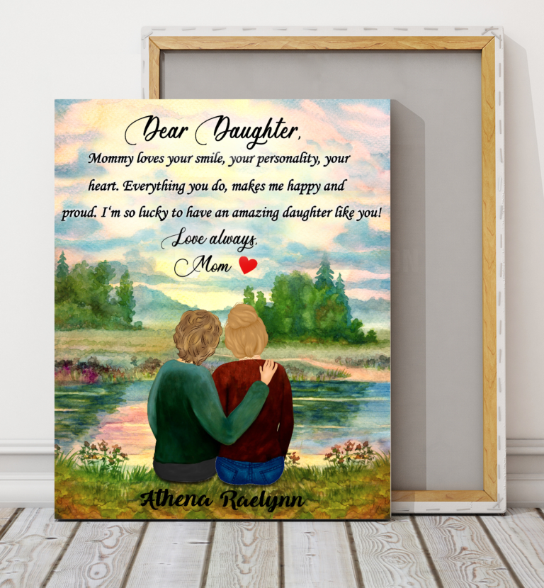 Custom personalized canvas prints wall art Mother's day gifts idea, Christmas, birthday presents for mom from daughter - An Amazing Daughter
