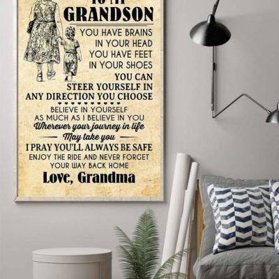 From Grandma to my Grandson, I pray you'll always be safe.. Christmas gift family canvas print #V