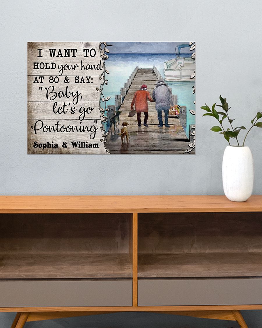 i want to hold hands Poster Canvas pontooning Poster Canvas valentine gift wife husband