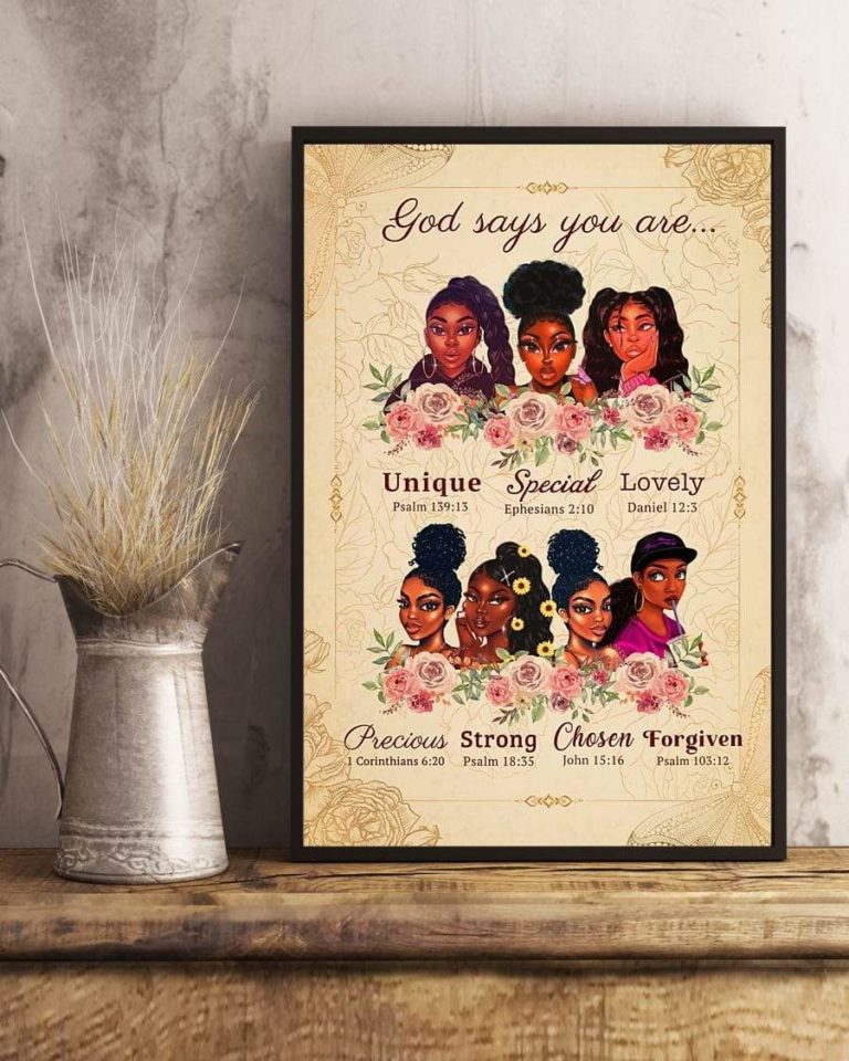 .Black queen God say you are Unique, special... Canvas Prints #V