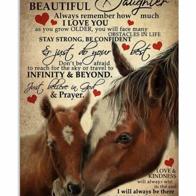 Christmas Gift from Horse mom for horse daughter, always remember I love you custom name canvas print #V