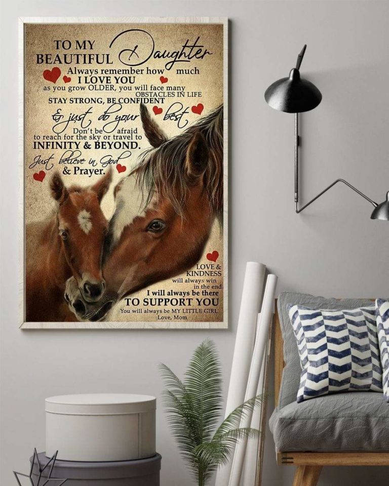 Christmas Gift from Horse mom for horse daughter, always remember I love you custom name canvas print #V