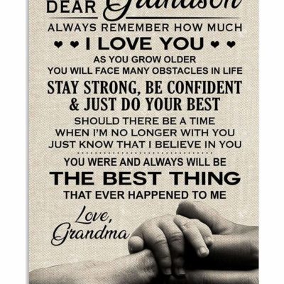 Christmas gift Grandma dear grandson, you always will be the best thing custom name canvas print #V