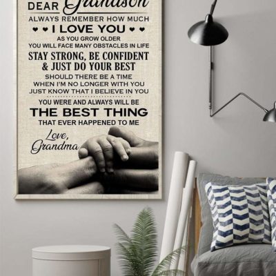 Christmas gift Grandma dear grandson, you always will be the best thing custom name canvas print #V