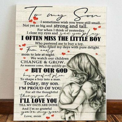 From Mom to my Son, I often miss the little boy... Christmas gift family canvas print #V