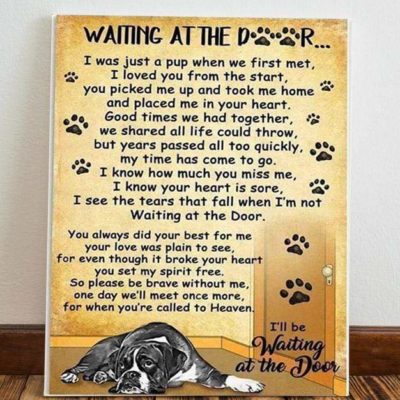 Dog lover Waiting at the door Christmas gift family canvas print #V