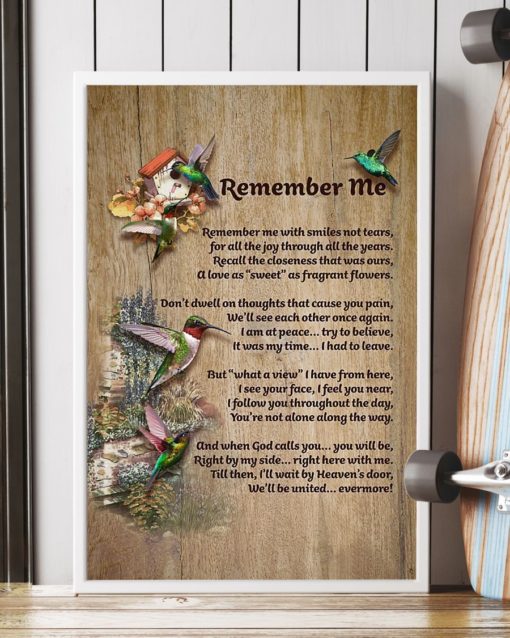 Hummingbird Remember Me Poster Canvas-standard LH