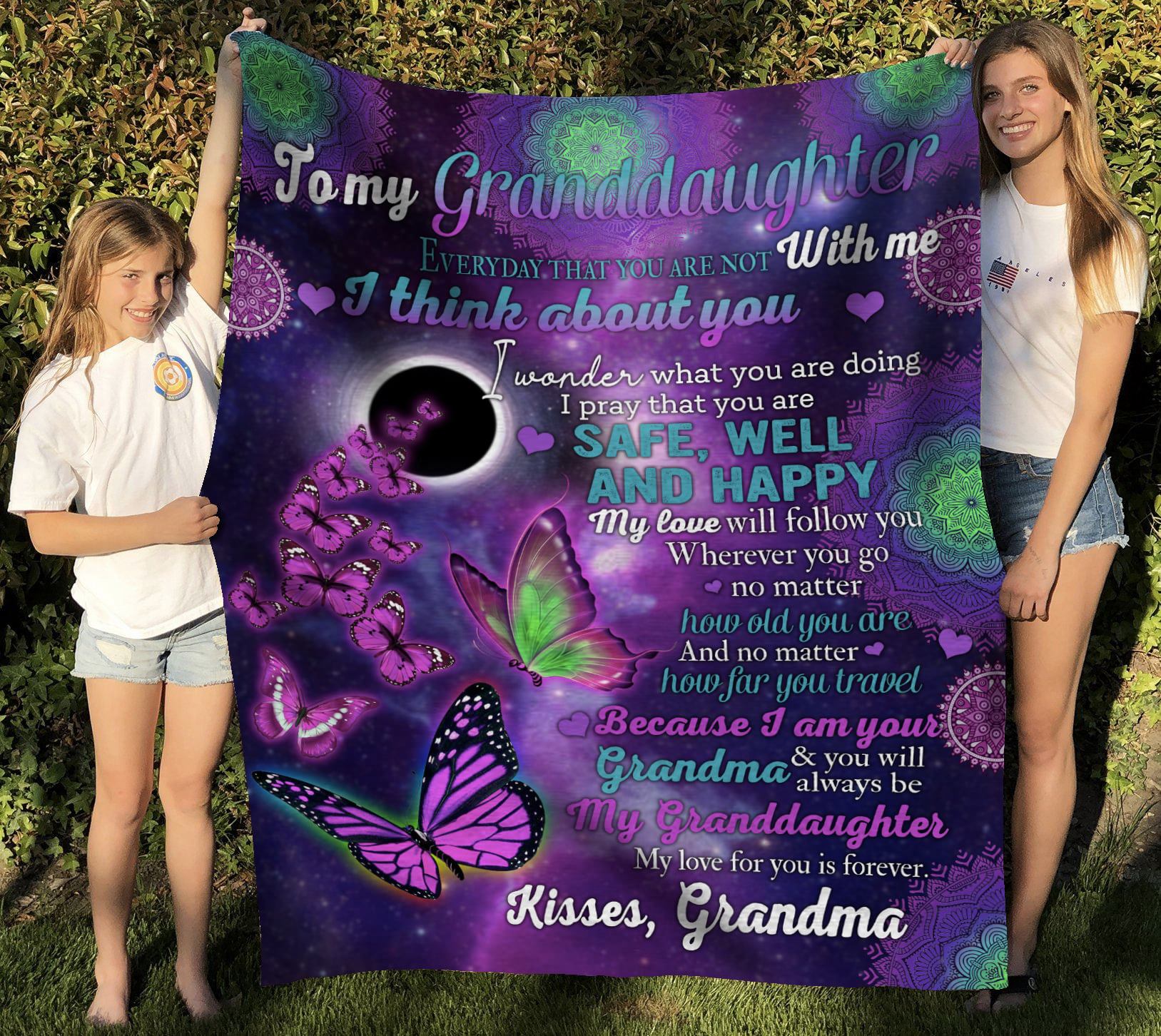 LIMITED EDITION Blanket - Gift to granddaughter from grandma - Birthday gift, christmas gift - I pray that you are safe, happy