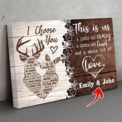 Personalized Deer LoveThis Is Us Horizontal Poster Canvas or Wall Art Canvas LN Couple Deer Poster Canvas First Valentine Gift For HimValentine Gift