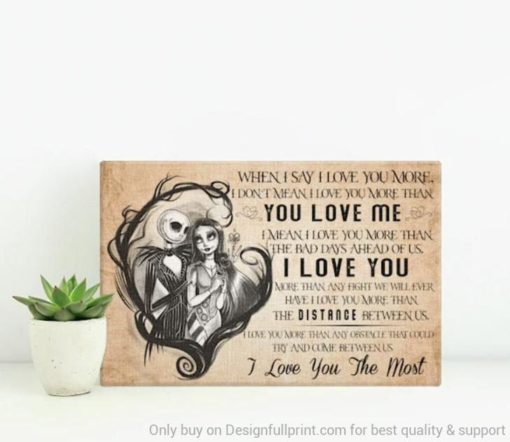 JSK and Jill Skull Couple Horizontal Poster Canvas or Wall Art Canvas LN Poster Canvas First Valentine Gift For Him Valentine Gift