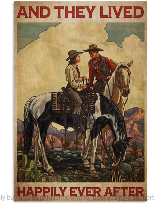 Horse Couple Happily Ever After Vertical Poster Canvas Canvas Print Partner For Life Canvas Art and Poster Canvas LN Valentine Gift For Her Valentine Gift For Him