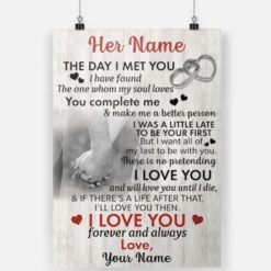 Personalized The Day I Met You Gift For Girlfriend Gift For Boyfriend Poster Canvas LN First Valentine Gift