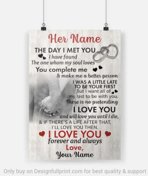Personalized The Day I Met You Gift For Girlfriend Gift For Boyfriend Poster Canvas LN First Valentine Gift