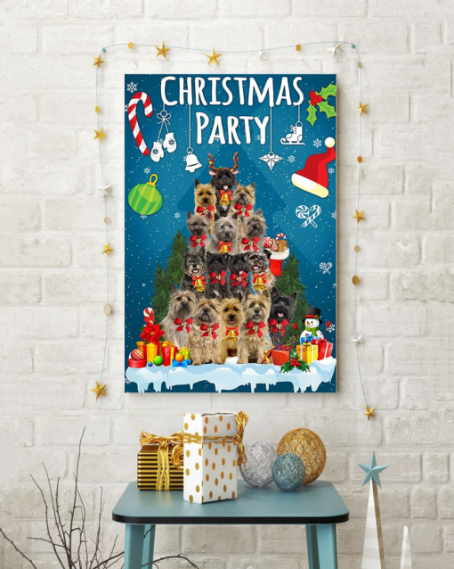 Cairn Terrier Dog Loves Poster Canvas Christmas Party Vintage Poster Canvas