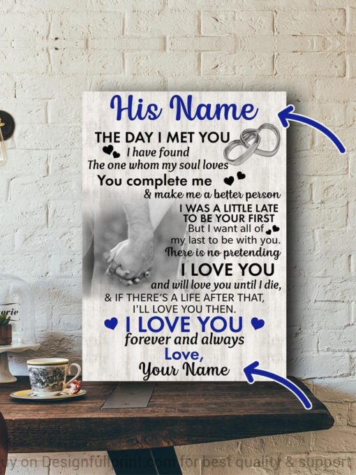 Happy Valentines Day Couple Love Customized Poster Canvas or Wall Art Canvas CH Valentine Gift For Him