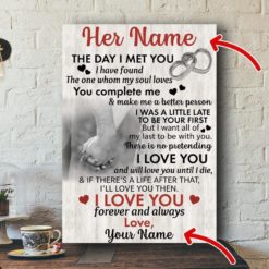 Happy Valentines Day Couple Love Customized Poster Canvas or Wall Art Canvas CH Valentine Gift For Her