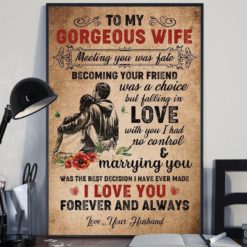 To My Wife Meeting You Was A Fate Canvas Art and Poster Canvas CH Valentine Gift For Her