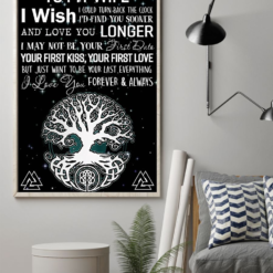 Personalized Gift Viking Tree Of Life To My Wife Poster Canvas I Wish I Could Turn Back Vintage Wall Art Valentine Gifts
