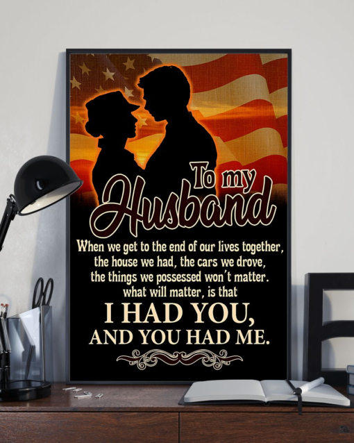 Personalized Gift To My Veteran's Husband Poster Canvas Vintage Poster Canvas