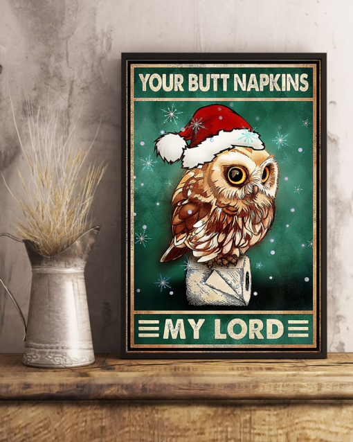 Owl Toilet Paper Poster Canvas Your Butt Napkins My Lord Funny Christmas Vintage Poster Canvas