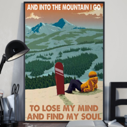 Snowboard Poster Canvas Lose My Mind And Find My Soul Vintage Poster Canvas