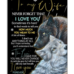 Personalized Gift Wolf To My Wife From Husband Poster Canvas Never Forget That I Love You Vintage Poster Canvas