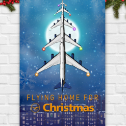 Pilot Aircraft Loves Poster Canvas Flying Home For Christmas Vintage Poster Canvas