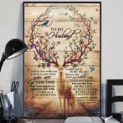 Personalized Gift To My Husband From Wife Deer Loves Vintage Poster Canvas I Fell In Love With You Poster Canvas