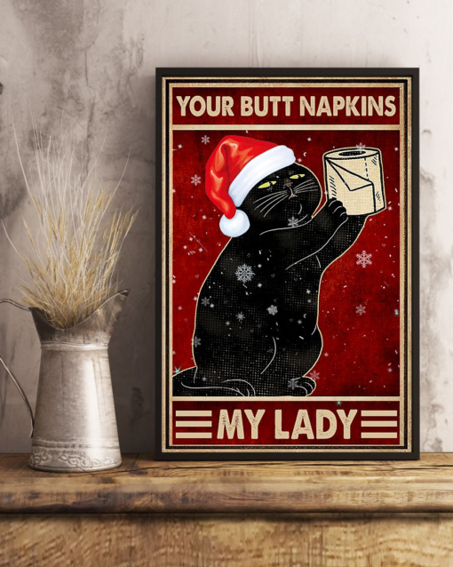 Black Cat Toilet Paper Poster Canvas Your Butt Napkins My Lady Christmas Vintage Poster Canvas