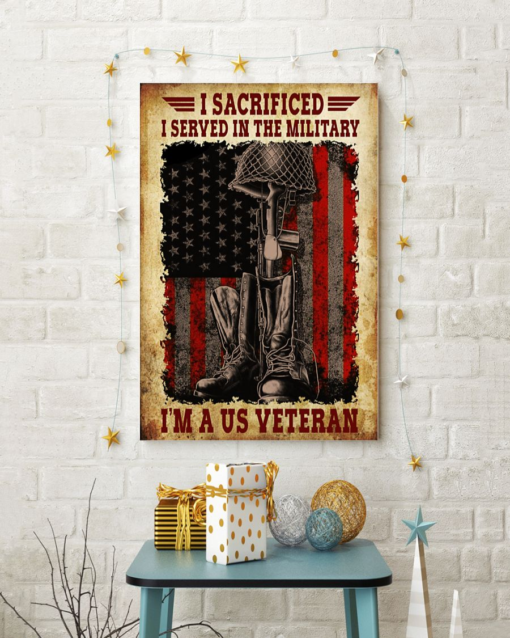 Veteran Poster Canvas I Served In The Military Vintage Poster Canvas ...