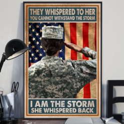 Female Veteran I Am The Storm Poster Canvas Vintage Poster Canvas